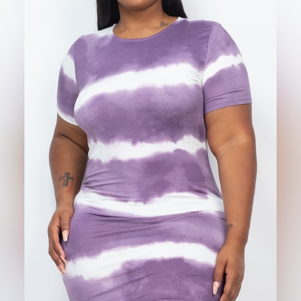 Capella stripe lavender and white dress size 2X